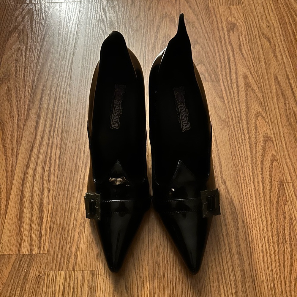 Womens Funtasma Patent Black Witch Shoes Heels Size 9 Halloween Costume Cosplay